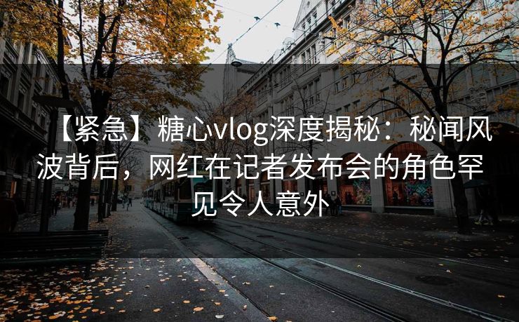 【紧急】糖心vlog深度揭秘:秘闻风波背后,网红在记者发布会的角色罕见令人意外 【紧急】糖心vlog深度揭秘:秘闻风波背后,网红在记者发布会的角色罕见令人意外